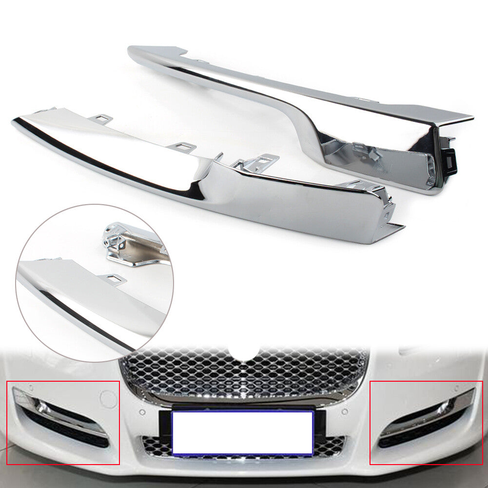Pair Front Side Grille Chrome Molding Trim for JAGUAR XJ 2016-2021 2020 2019