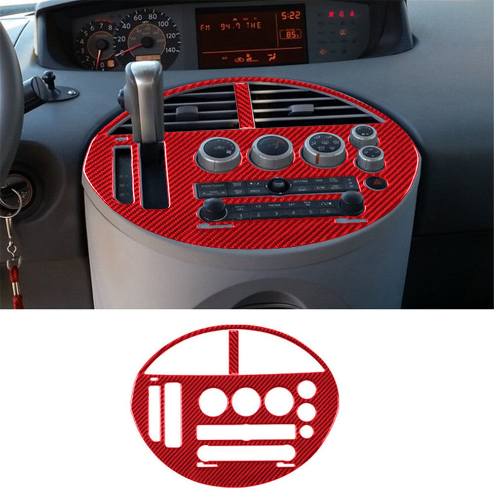 Red 2Pcs Center Control Trim Cover Decor Carbon Fiber for Nissan Quest 2004-2006
