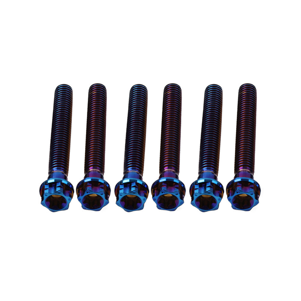 6pcs Bolts Torx Head Flange Screws M8x60mm BurnBlue For Motorcycle Bike
