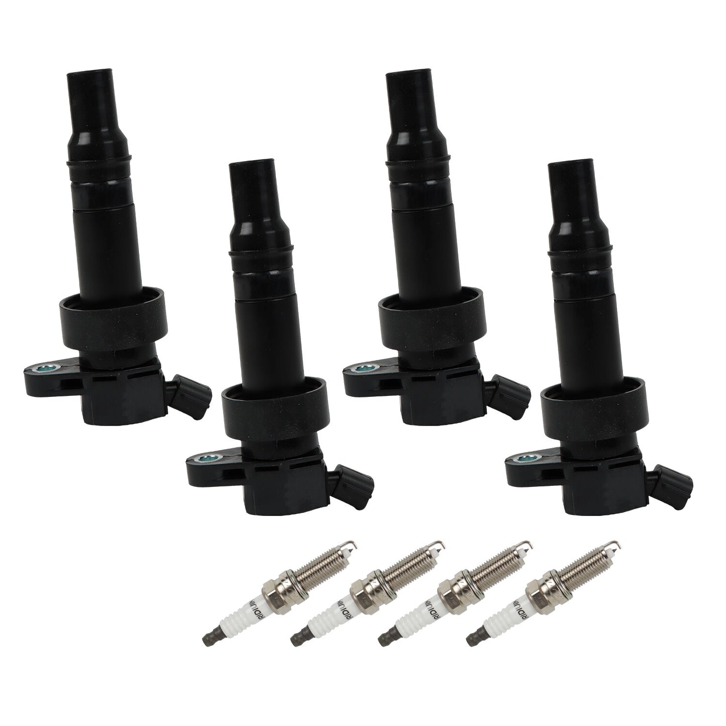 4 Ignition Coil  Iridium Spark Plug for Hyundai Accent/ for Kia Soul 1.6L UF652