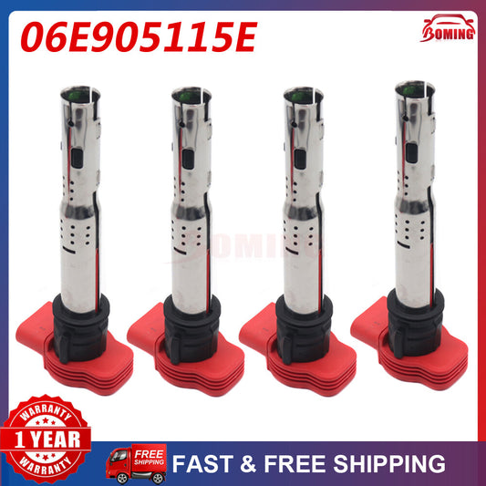 4PCS 06E905115E Ignition Coils Pack for Audi for A4 for A5 R8 for VW for Golf GTI 2.0T UF529