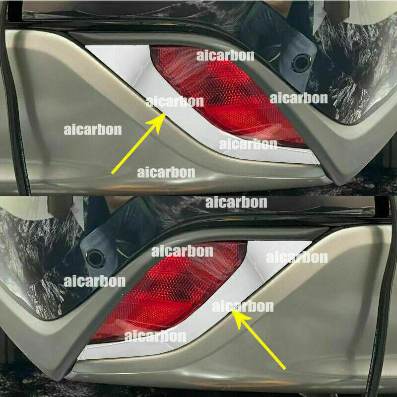 2X for Toyota Highlander 2020-2023 Chrome Rear Bumper Fog Light Lamp Trim Strips