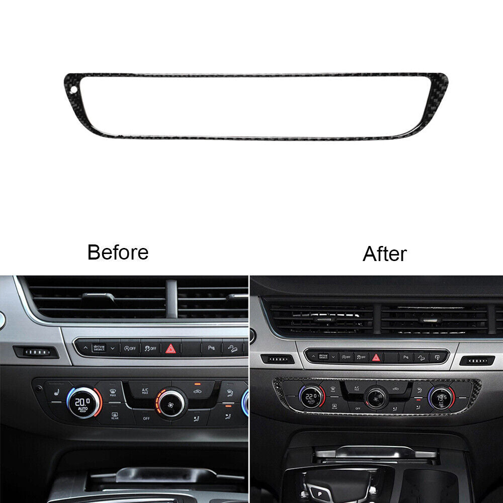 for Audi Q7 2016-2019 Carbon Fiber Center Control Switch Button Frame Trim Cover