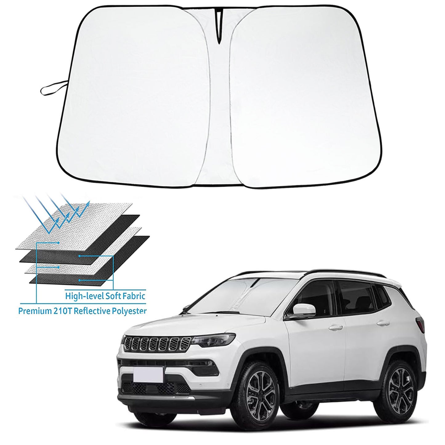 For 2017-2024 2025 for Jeep Compass Accessories Car Windshield Sunshade Heat Block