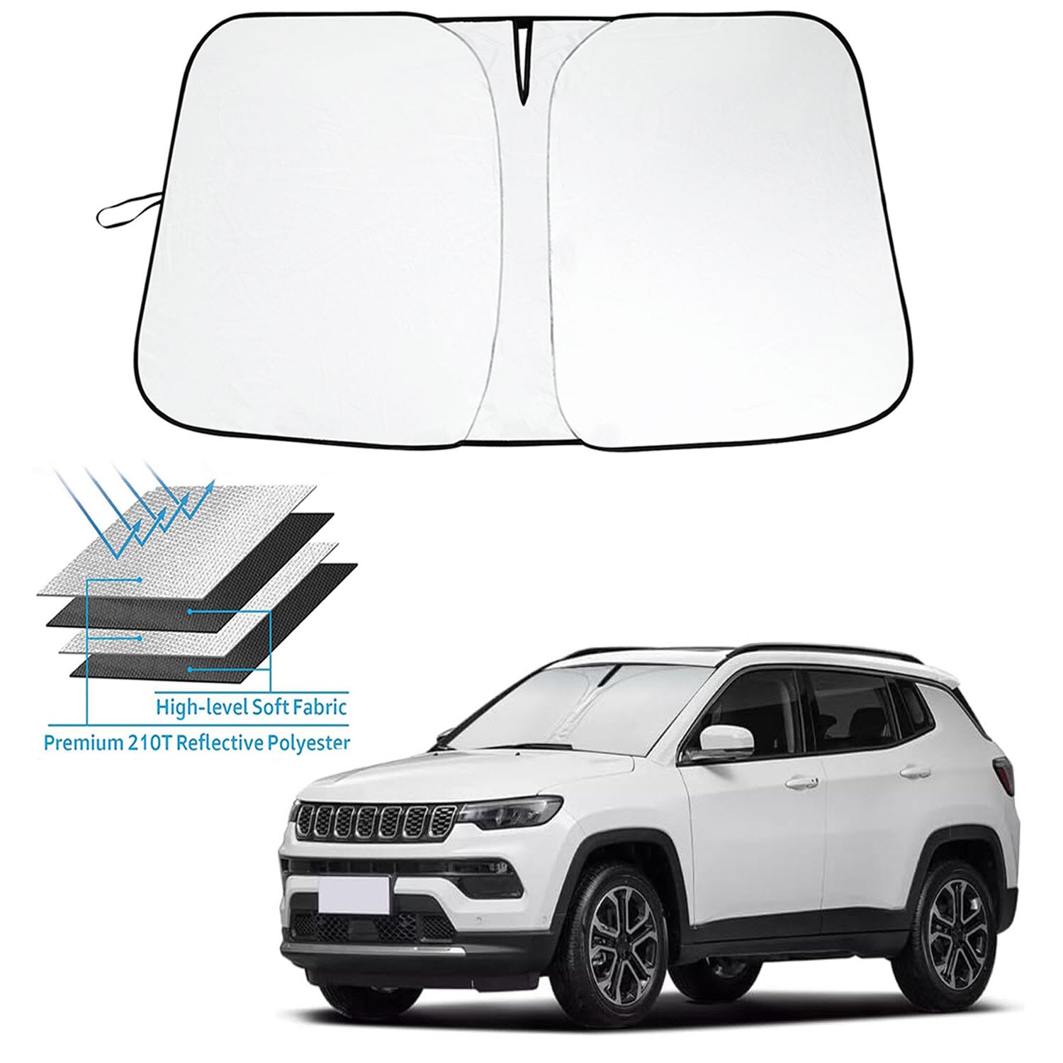 For 2017-2024 2025 for Jeep Compass Accessories Car Windshield Sunshade Heat Block