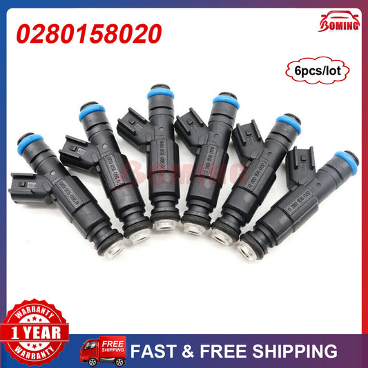6Pcs New 0280158020 Fuel Injectors for Jeep Liberty for Dodge Dakota for Mitsubishi 3.7L