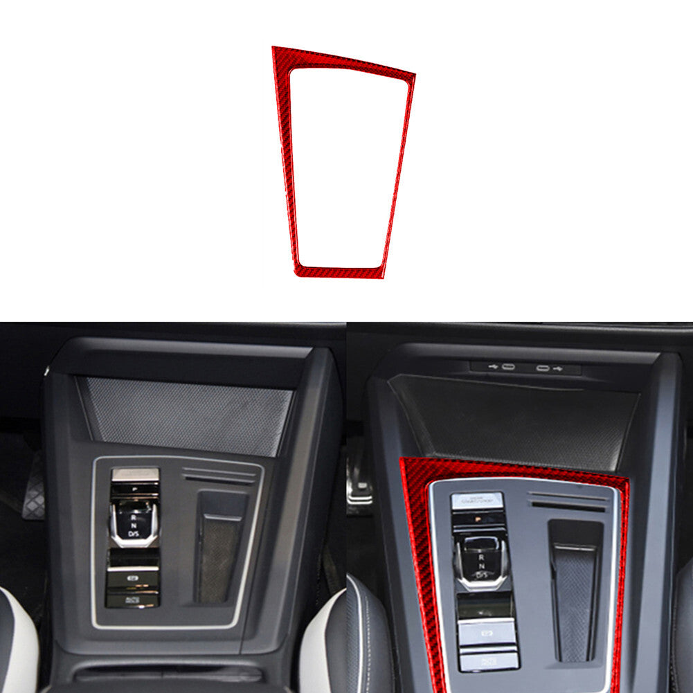 Red Interior Gear Shift Side Frame Carbon Fiber Trim for VW for Golf 8 MK8 GTI 2021