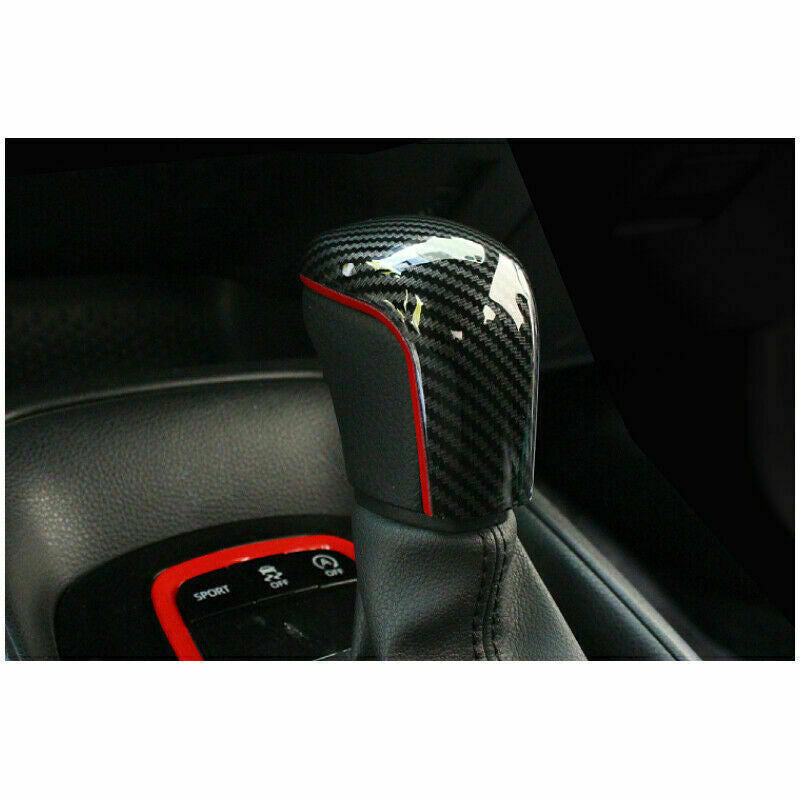 for Toyota for Corolla 2019-2023 Red+Carbon fiber Inner Gear Shift Knob Cover Trim