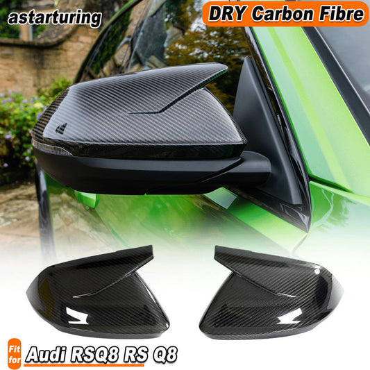 Fit for Audi RSQ8 RS Q8 2021UP Dry Carbon Side Rearview Mirror Cover Caps Add On