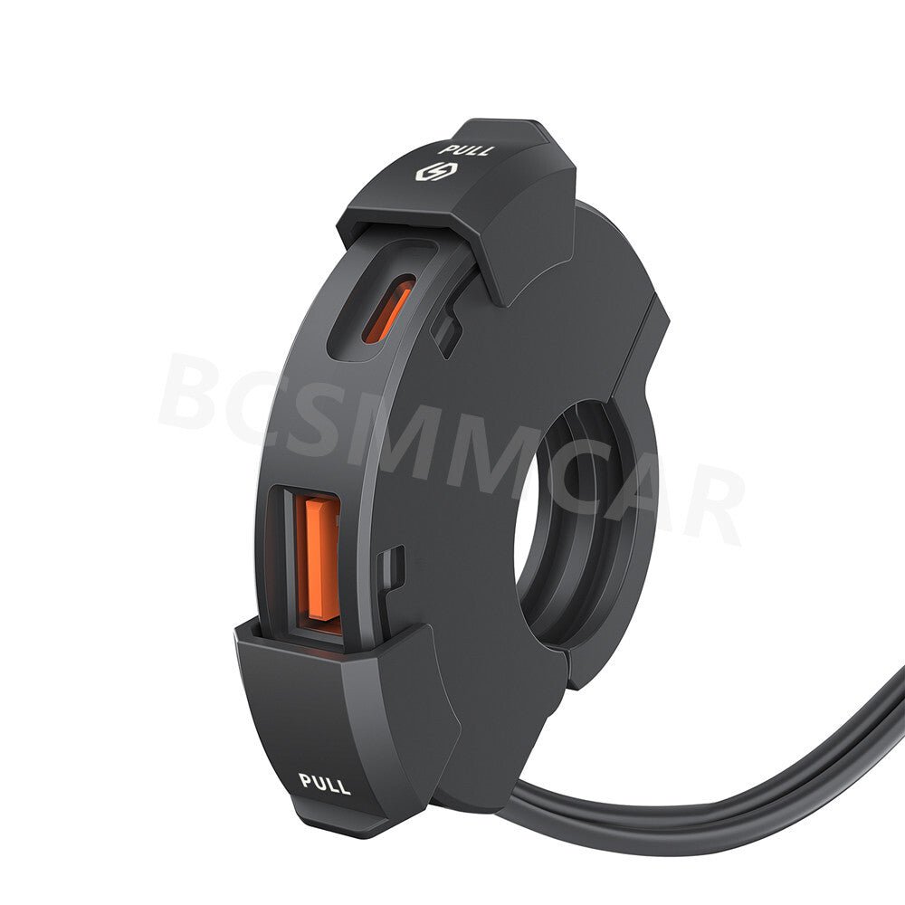 Motorcycle ATV Cell Phone USB Charger Adapter Handlebar Mount Holder DC12-24V