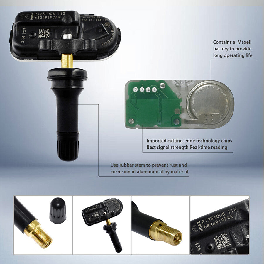 1x 68324960AA TPMS Tire Pressure Sensor for Jeep Cherokee for RAM 1500 2500 3500