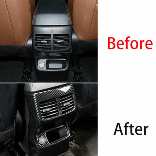 for Kia Seltos 2020-2023 Carbon Fiber ABS Rear Air Outlet Vent Panel Cover Trim