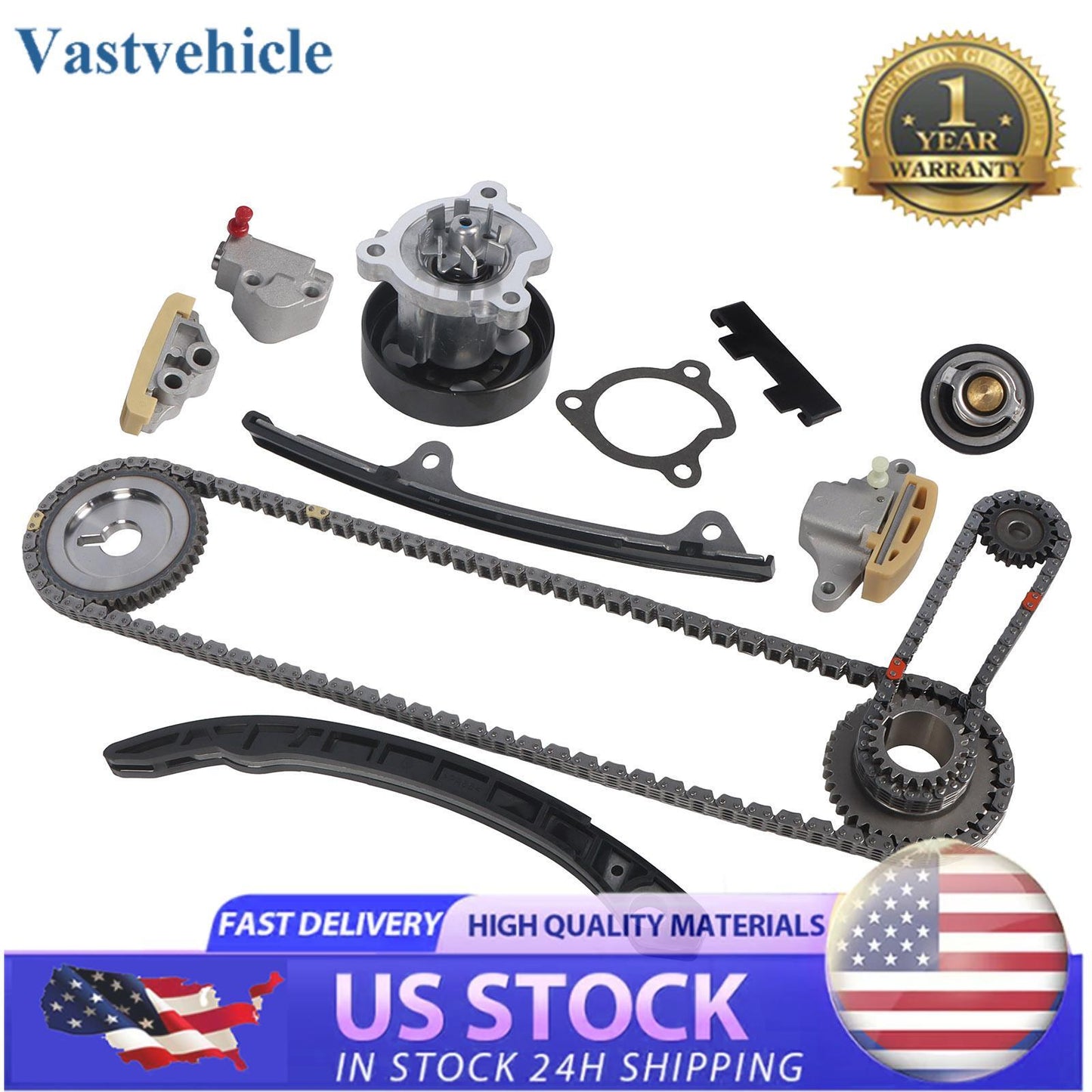 Timing Chain kit + Water Pump + Thermostat For 2007-2009 for Nissan Altima 2.5L