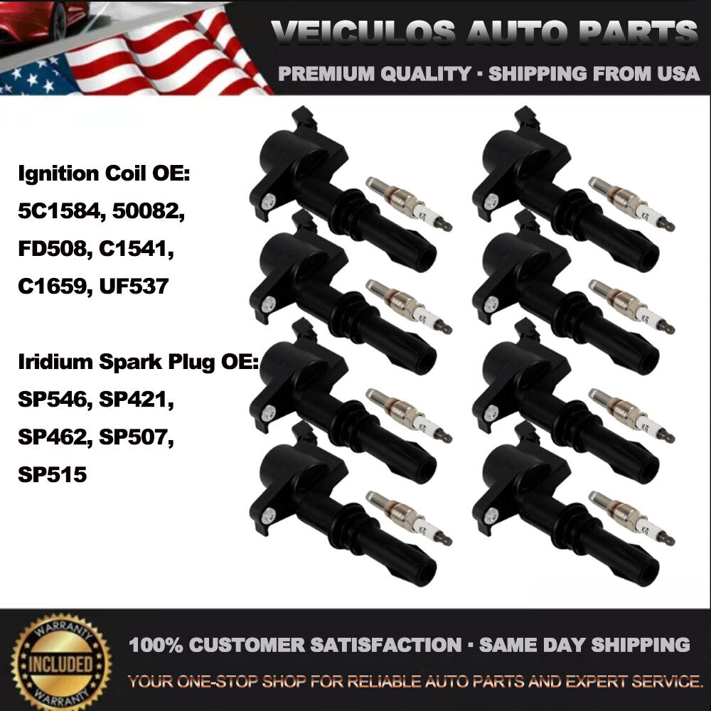 8Pcs Ignition Coil  Iridium Spark Plug Kit For 2005-2008 for Ford for Mustang V8 4.6L