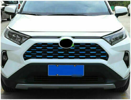 for Toyota RAV4 19-2024 Blue Look Front Center Mesh Grille Grill Decals Trim Kit