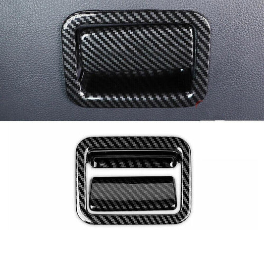 for Toyota RAV4 19-24 Carbon Fiber for Co -Pilot Glove Box Door Handle Cover Trims 2P
