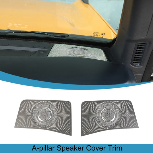 2PCS Silver A-pillar Speaker Horn Net Frame Cover Trim for Ford Bronco 2021-2024