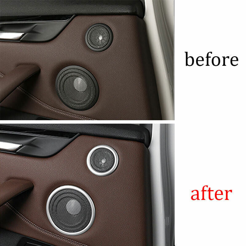 Fit for BMW X1 F48 2016-2022 ABS Silver Inner Door Horn Ring Frame Cover Trim 6P