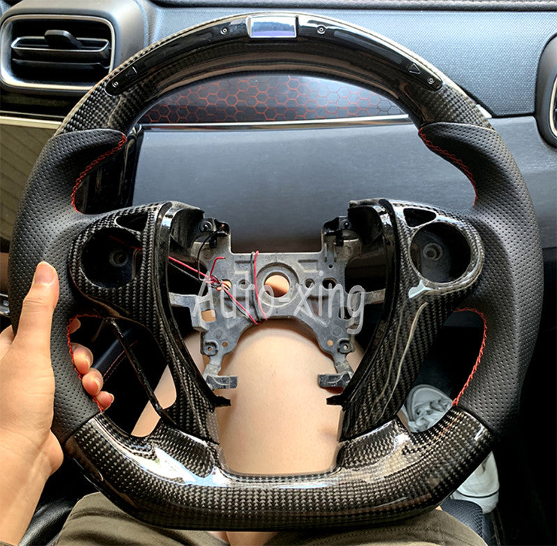 Trim+LED True Carbon Fiber Flat Sport Steering Wheel for Honda Accord 2013 (August 2013)