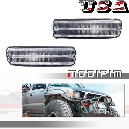 Chrome Parking Lights Housing Left Right Pair Set For 1995-2000 for Toyota Tacoma