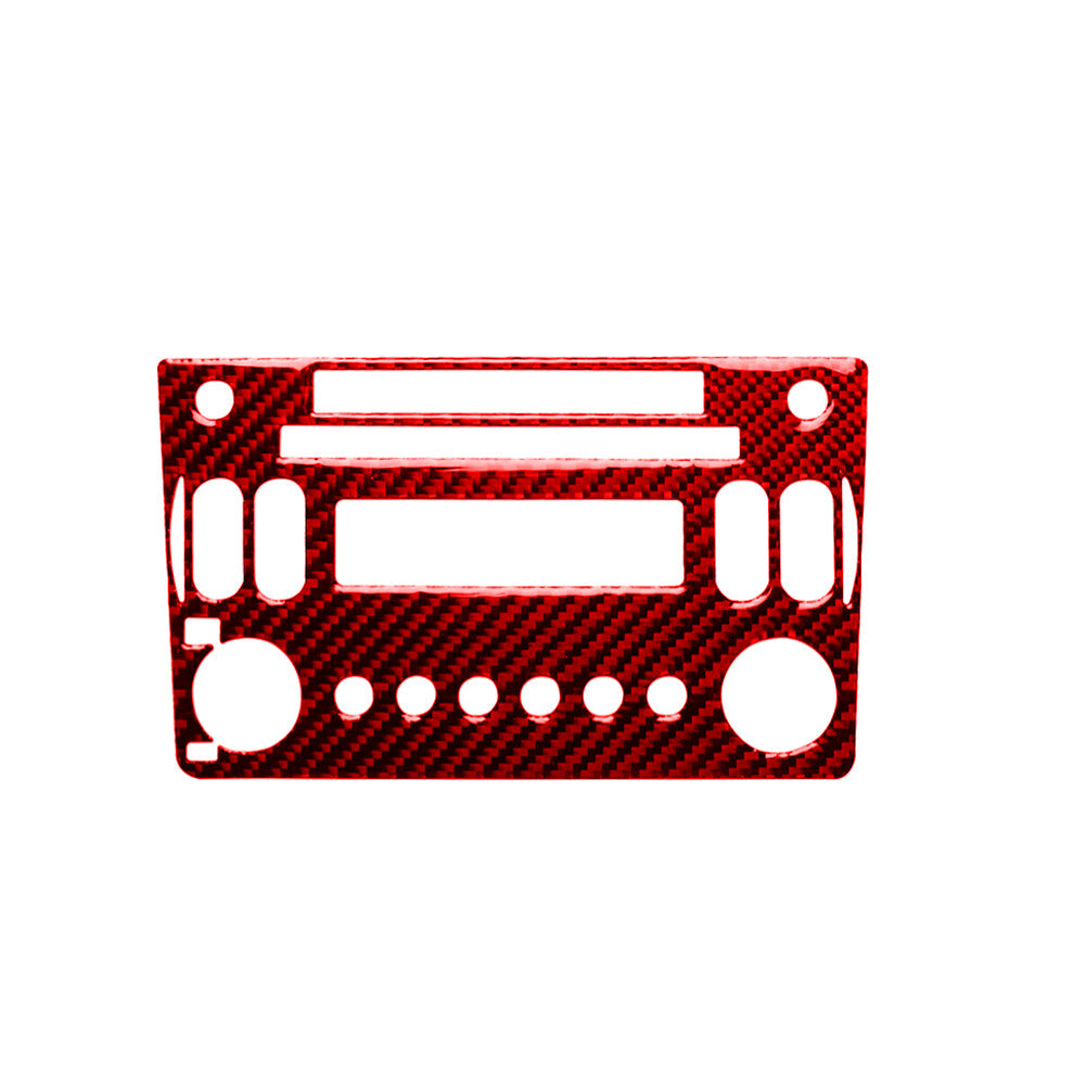 CD Player Radio Panel Trim Cover Carbon Fiber Decor for Nissan 350Z 2006-09 Red