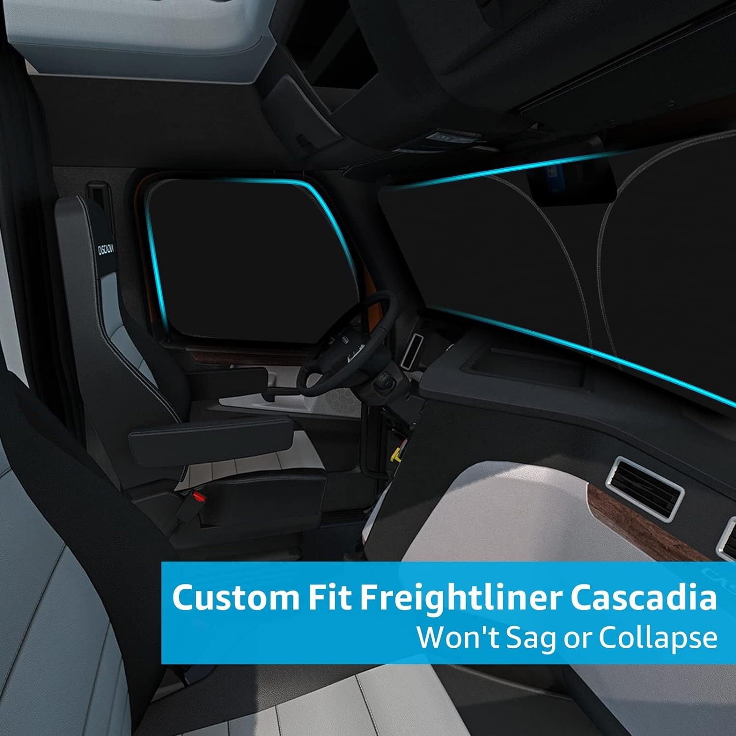 for Freightliner Semi-Truck Windshield Side Windows Sun Shade UV Block Cover