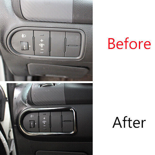 Inner Headlight Button Frame Cover Trim Fit for Kia K3 Forte 2014-18 Black Steel