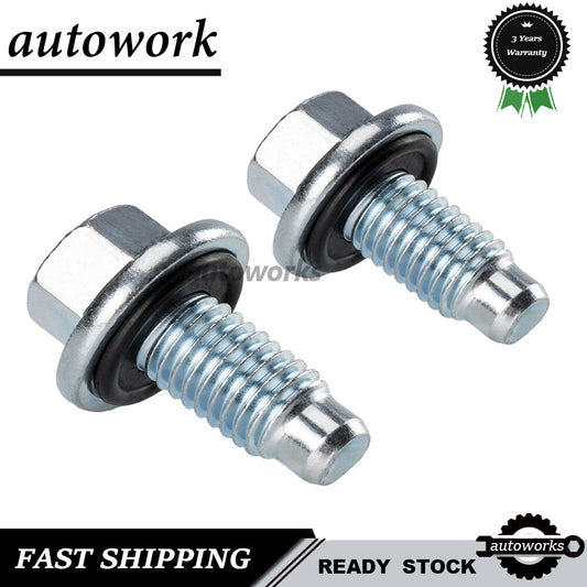 2PCS Oil Pan Drain Plug Bolt W/O-Ring For GM for Chevrolet for Buick for Cadillac 11562588