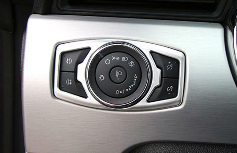 for Ford for Mustang 2015-2022 Matte Silver Function Control Button Frame Trim 1PCS