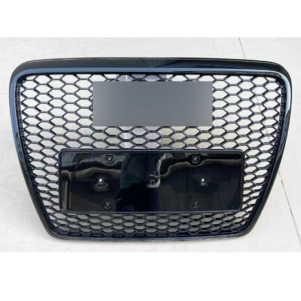 Front Bumper Grille Honeycomb Grill Fit for Audi A6 C6 2005-2011 RS6 Style Black