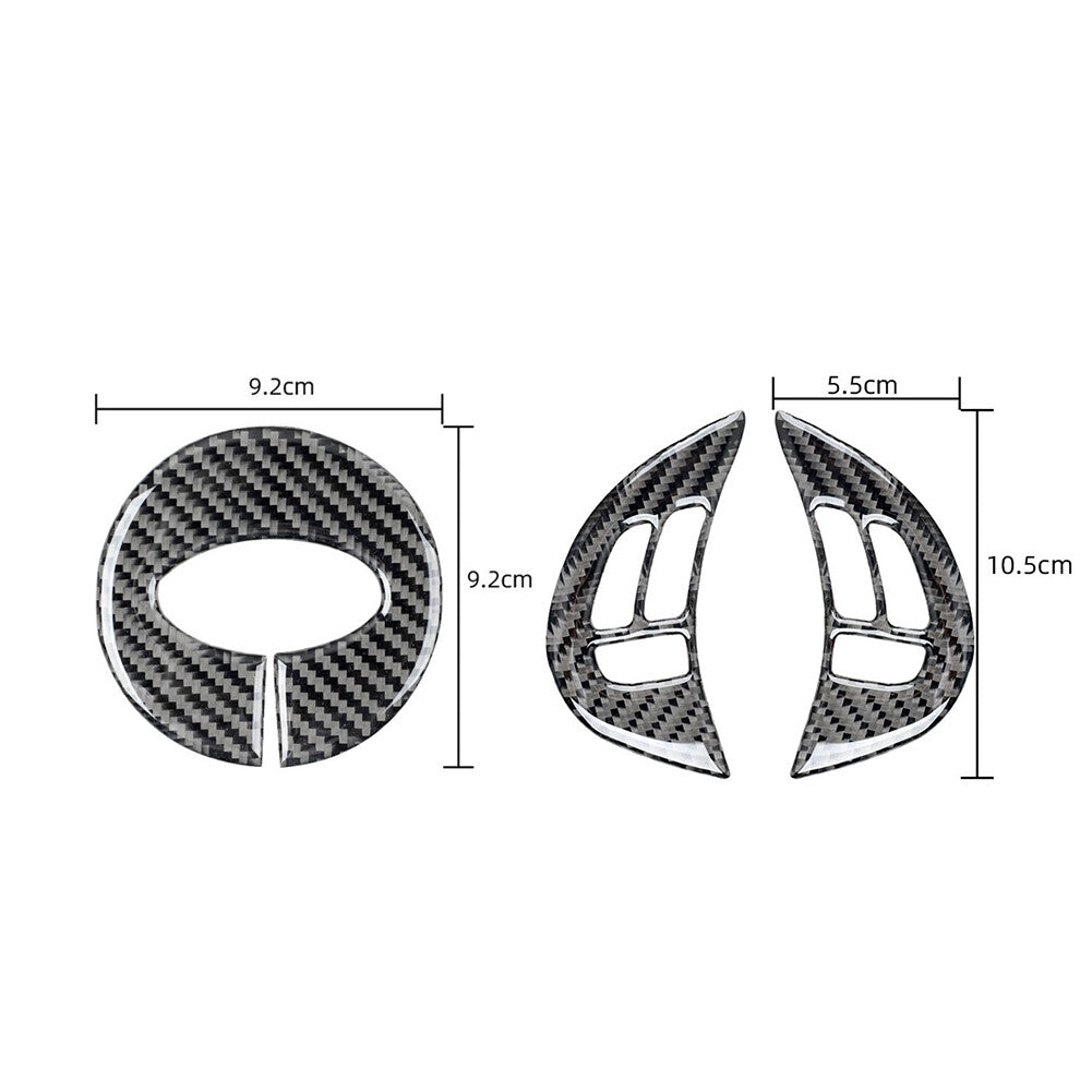 Carbon Fiber Steering Wheel Buttons Cover Trim for Subaru Forester 2009-2013 A