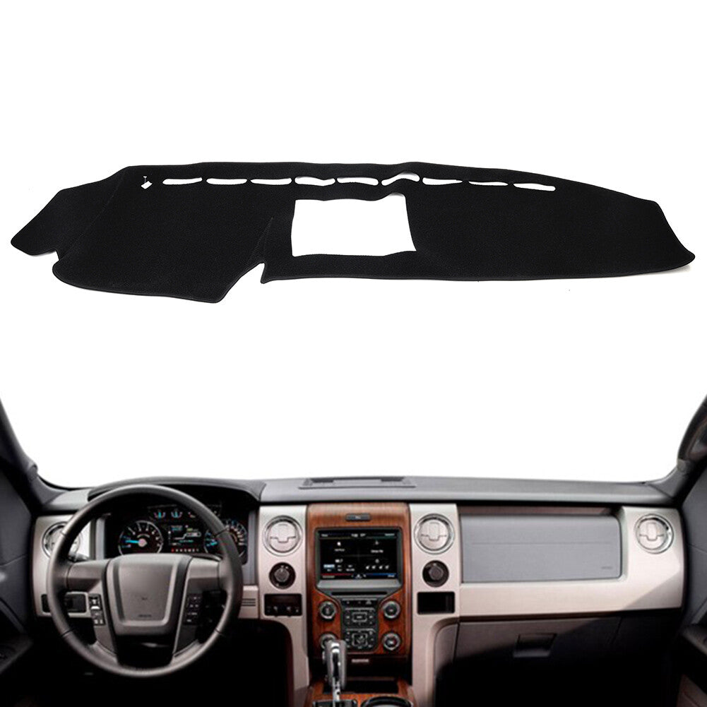 Polyester Car Dashmat Dash Cover Dashboard Mat Pad for Ford F150 2009-2014 Black