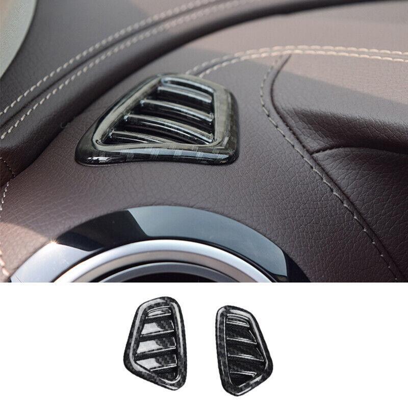 for Benz E-Class 16-21 2X Carbon Fiber ABS Dashboard Side Vent Overlay Cover
