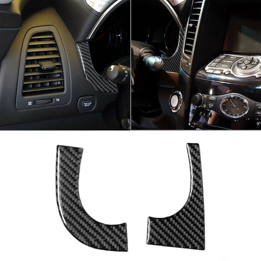 2Pcs Carbon Fiber Speedometer Accent Below Cover Trim for Infiniti FX 09-13/QX70