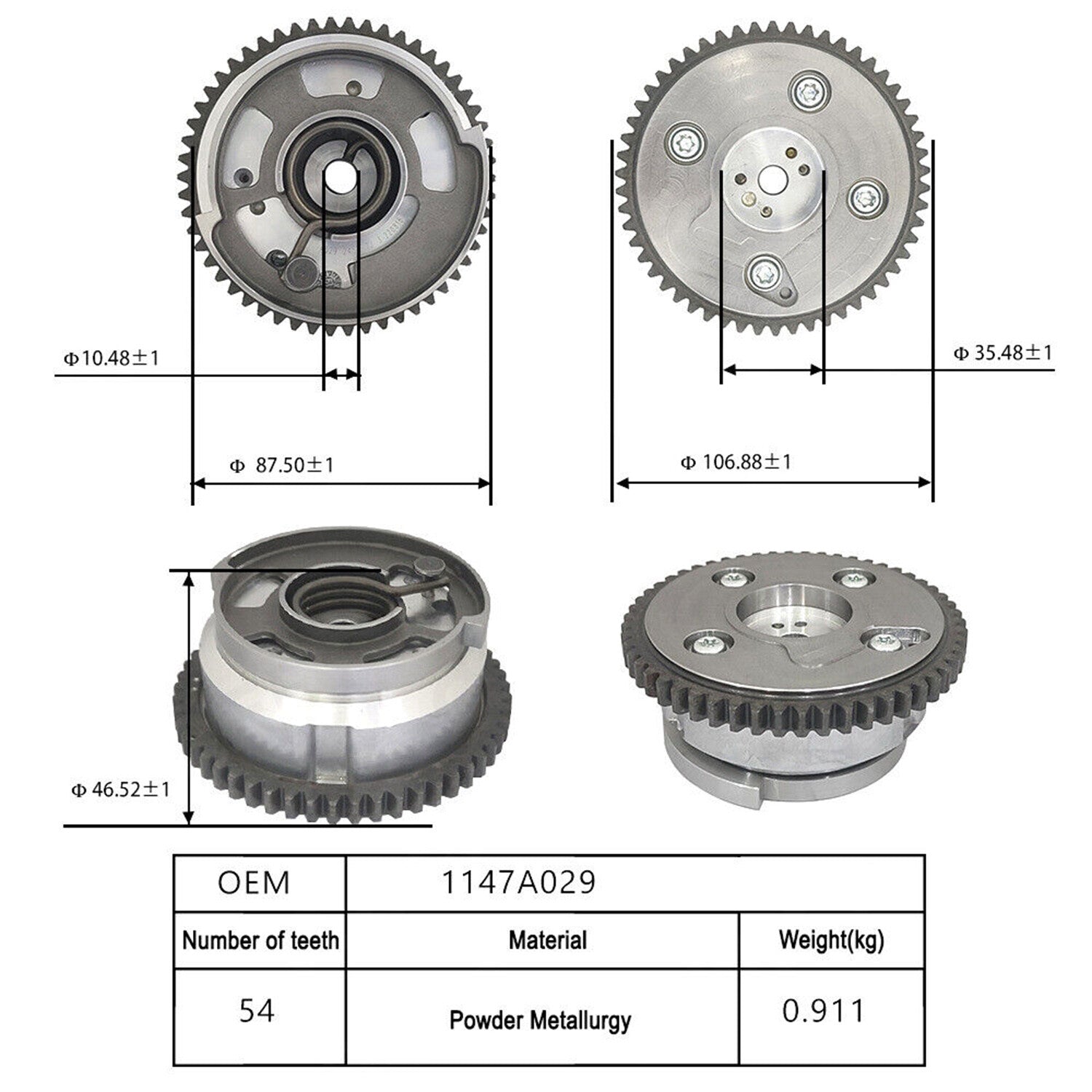 Engine timing camshaft cam gear suitable for Mitsubishi Outlander 2.4L 1147A029