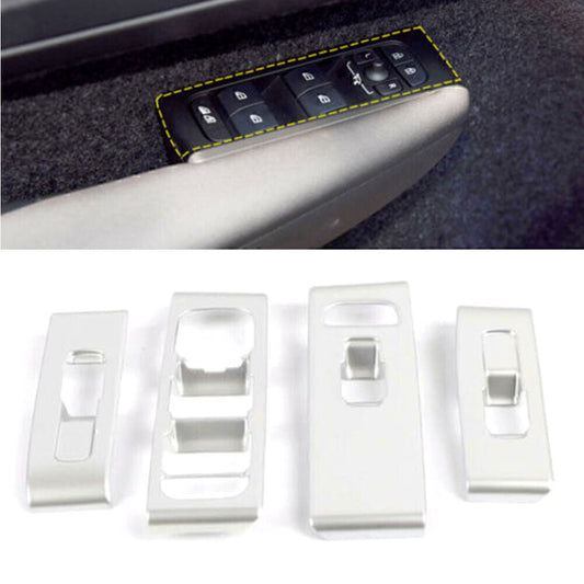 for Volvo XC40 2018-2020 2019 Window Switch Lock Cover Trim Matte Silver 4x