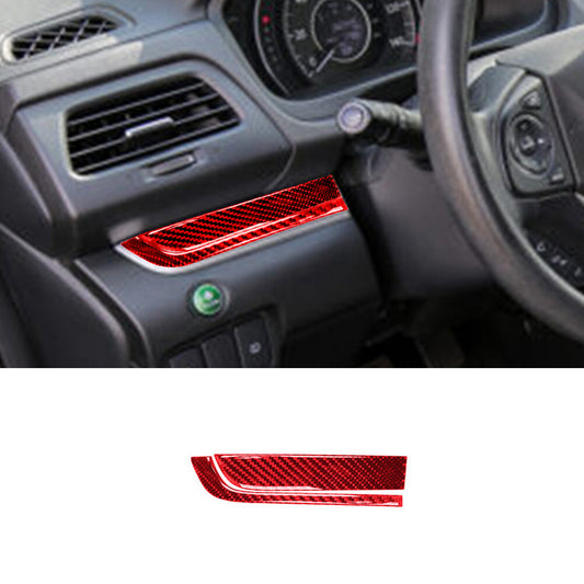 Red Carbon Fiber Driver Side Dashboard Cover Trim for Honda CRV CR-V 2015-2016