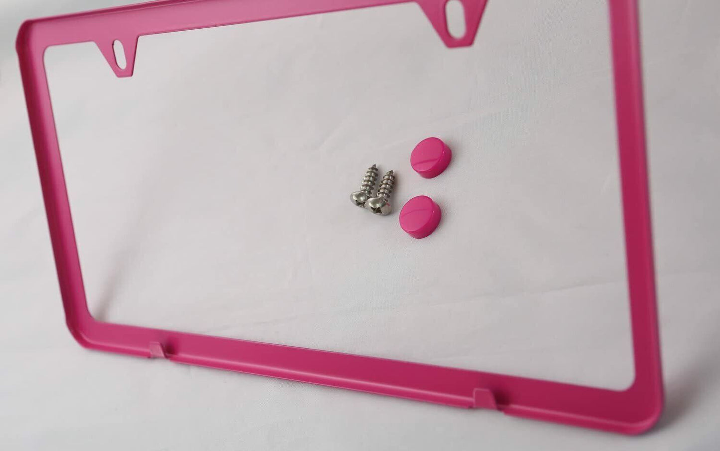 Car license plate frame cover cap trunk hot pink for Cadillac