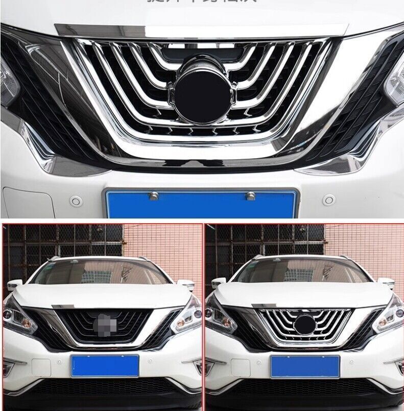 for Nissan Murano 2015-18 Chrome Front Bumper Center Grille Grill Mesh Trim 1PCS