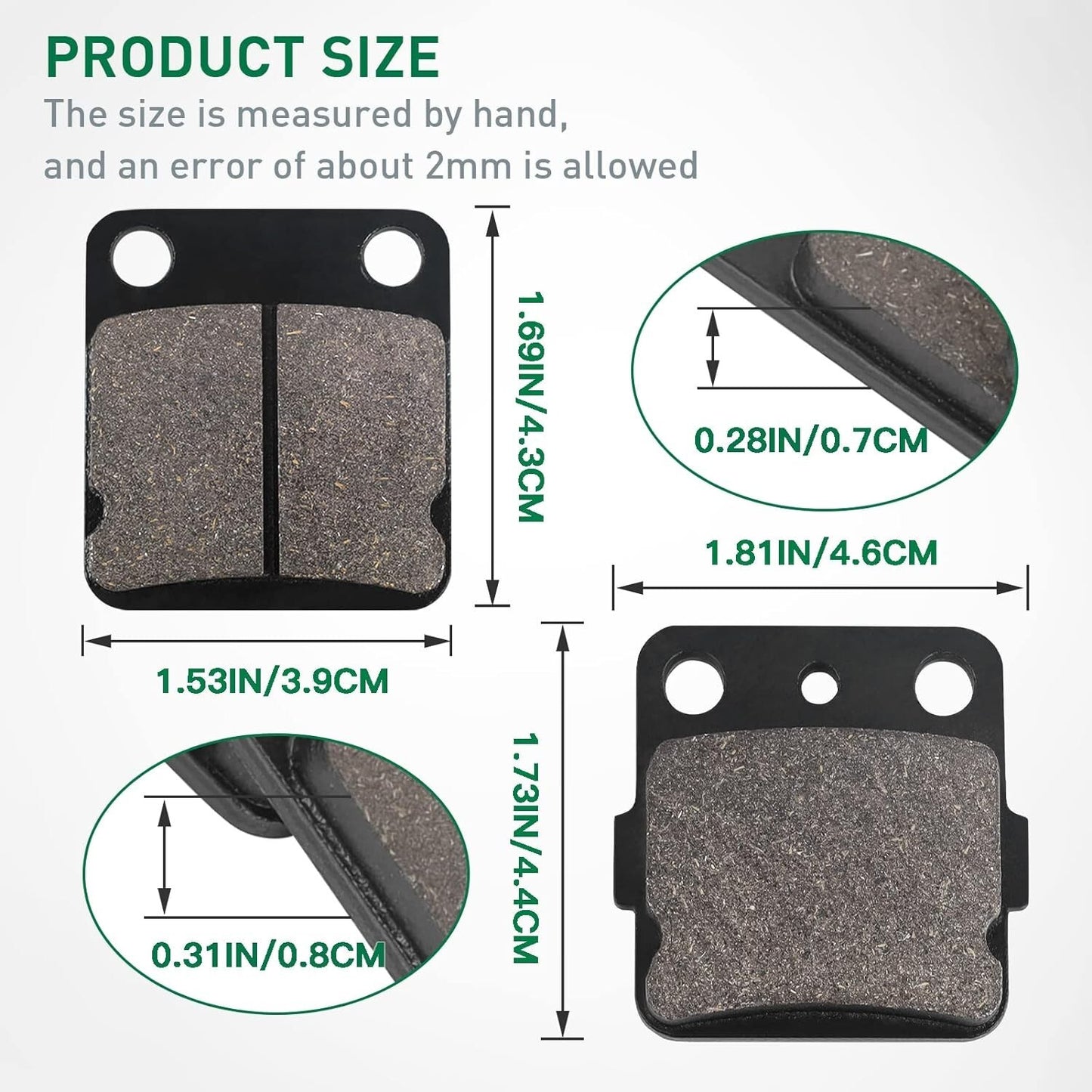 Brake Pad for Yamaha YFM Warrior 350 1989-2004/Raptor125 2011-14/YFS 200 Blaster