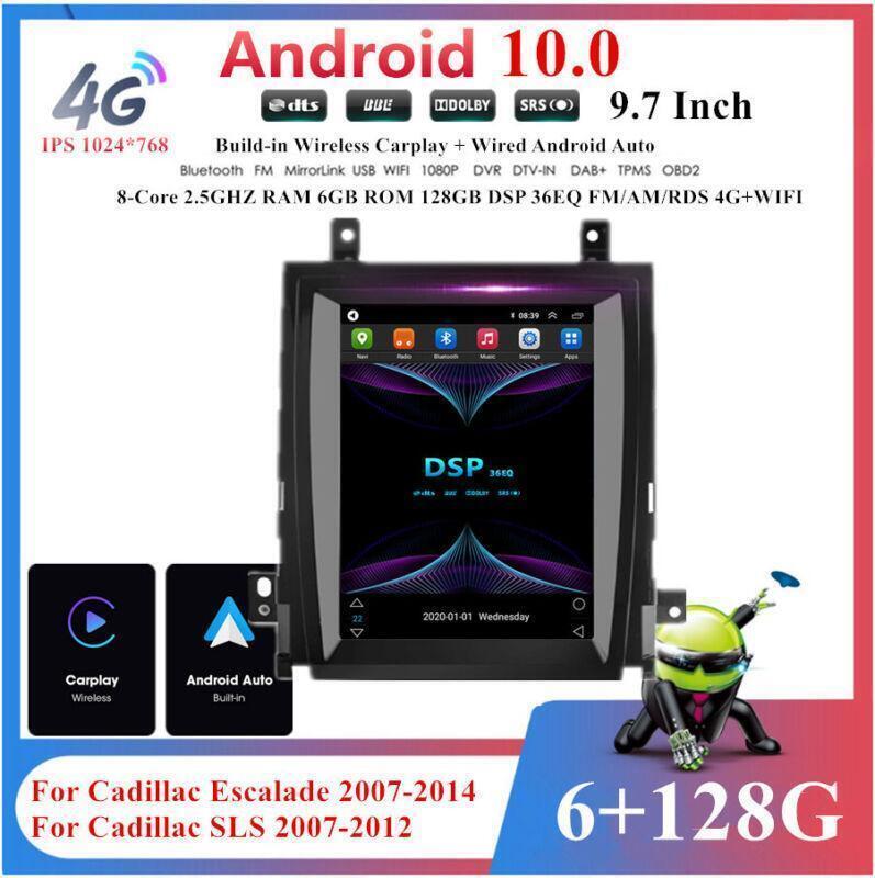 Radio 9.7 Android 6+128GB GPS AM for Cadillac for Escalade 07-14 SLS 07-12