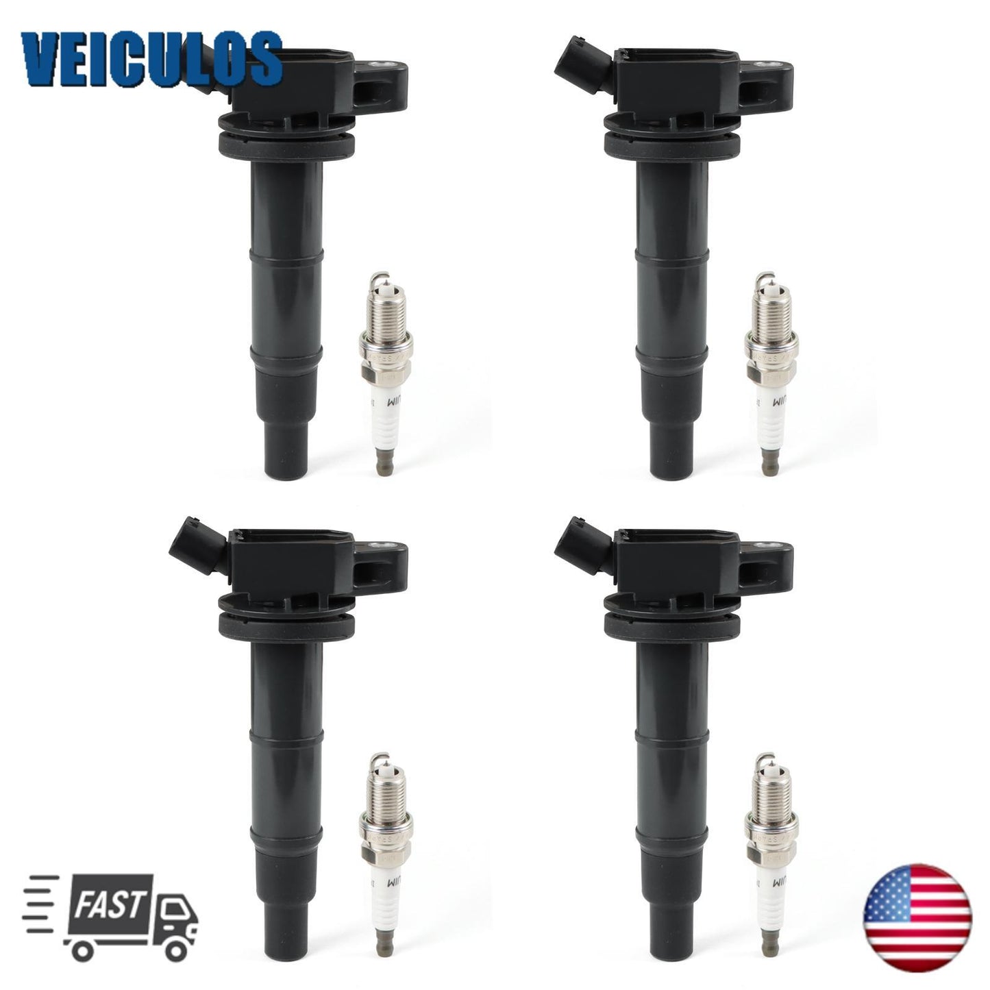 4 Ignition Coil  4 Platinum Spark Plug For 2002-2011 for Toyota for Camry 2.4L UF333
