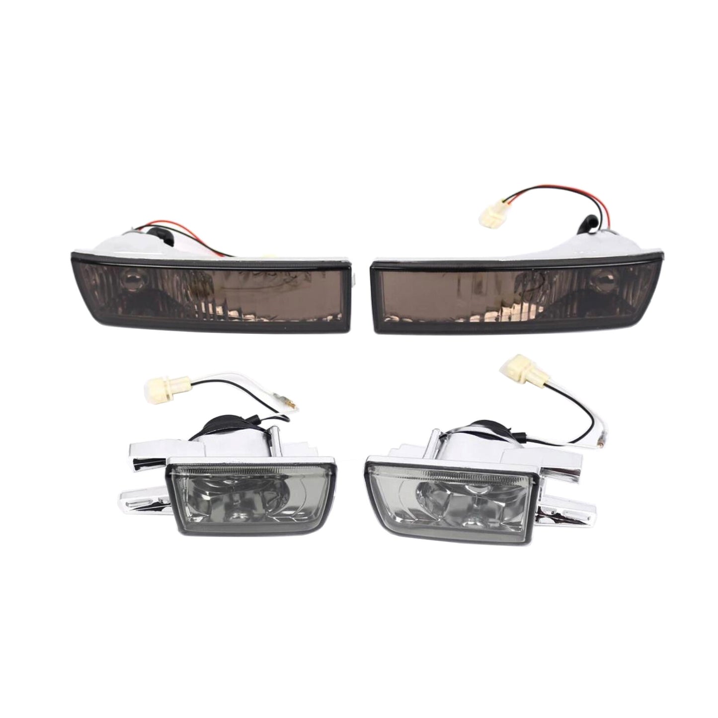 Front bumper fog lights + turn signals applicable to for Volkswagen for Jetta MK3 and for Golf 1992-1997 (smoked)