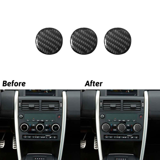 3X Carbon Fiber Radio Button Cover Trim for Land Rover Discovery Sport 2015-2019