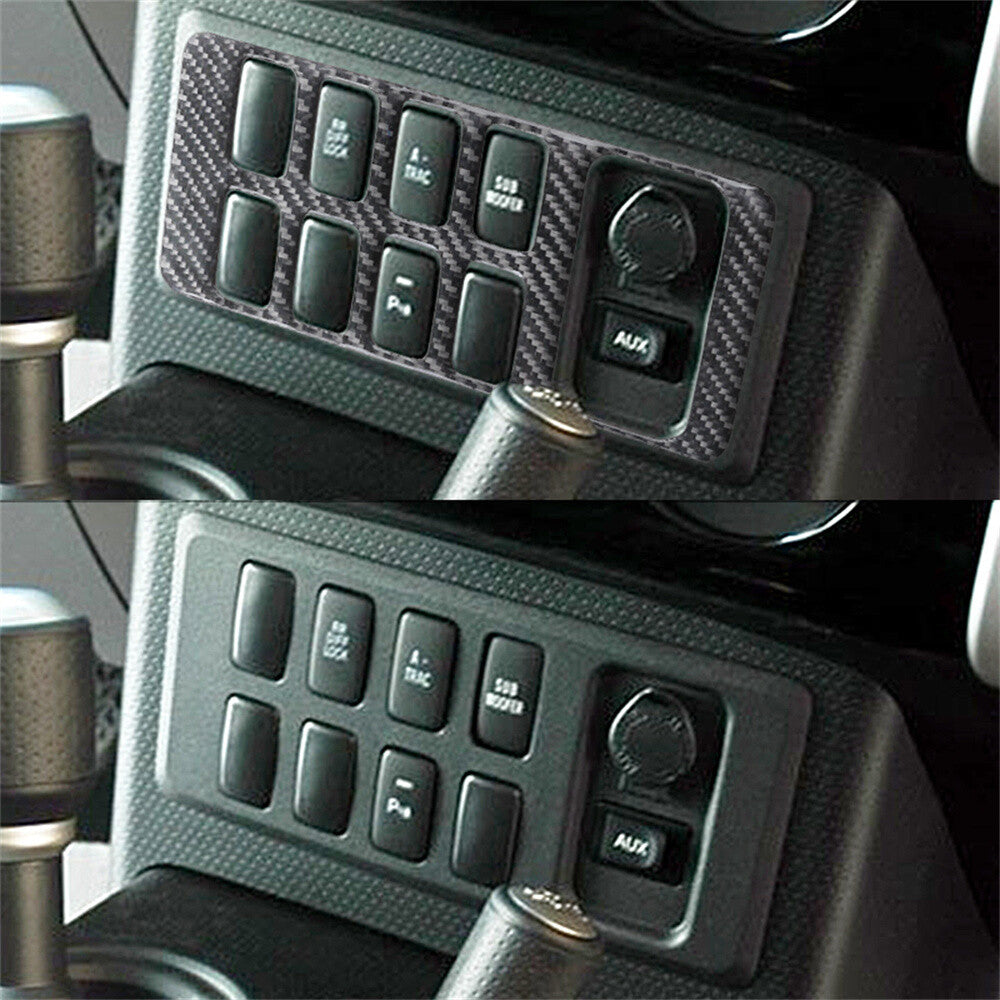 Carbon Fiber Central Control Button Switch Cover For Toyot@ FJ Cruiser 2007-2021