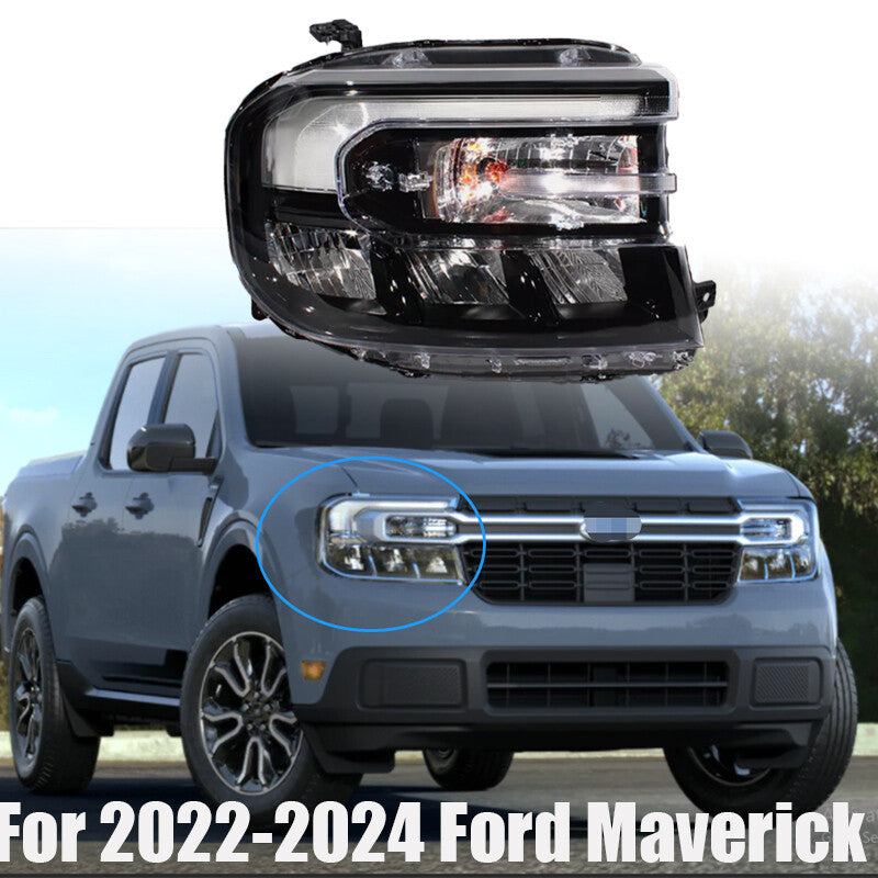 LED Headlight Assembly Black For 2022-2024 for Ford Maverick Right Passenger Side
