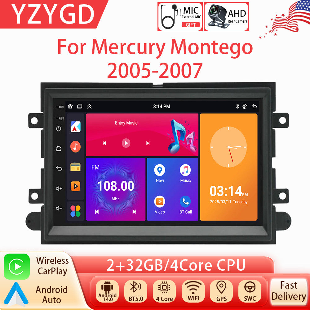 Android Auto Carplay for Mercury Montego 2005-2007 Car Stereo Radio GPS Screen