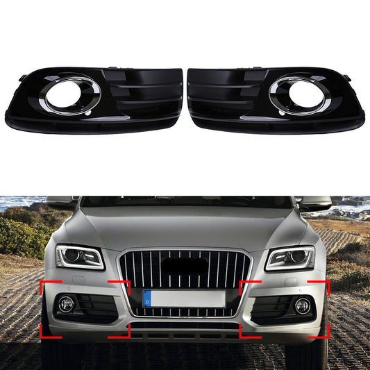 Front Bumper Fog Light Grill Grille Cover Trim for Audi Q5 2013-2017