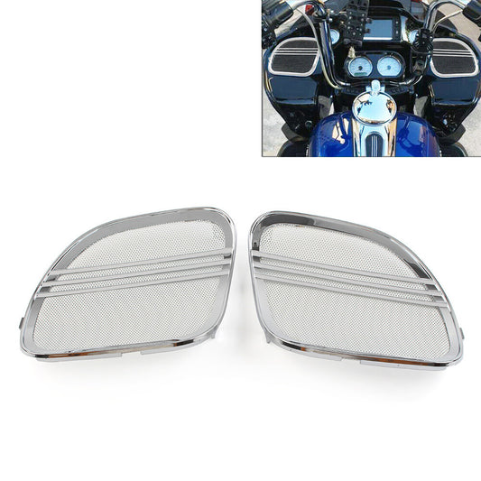 Tri-Line Lautsprechergitter Abdeckleiste for Harley Road Glide 2015-22 Chrom 2St