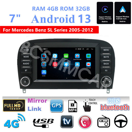 Car Radio Stereo GPS Head Unit Fit for Mercedes Benz SL350 SL55 SL600 2005-2012